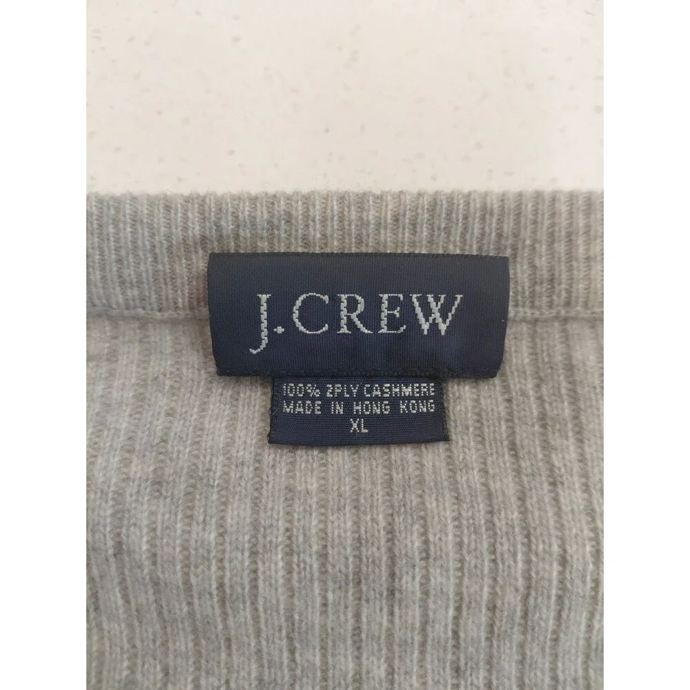 J Crew Sweater Men's XL light gray 2 Ply Italian Cashmere Crew neck